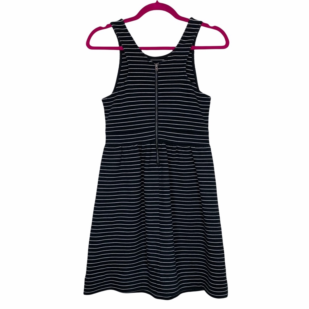 Madewell Black White Striped Fit And Flare Dress - Picture 7 of 10